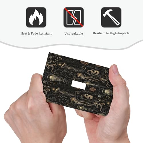 Decorative Switch Plate Covers Black Gold Jellyfish Squid Deep Sea Creatures 1 Gang Light Switch Cover Plate Single Toggle Wall Plate Outlet Covers Wall Plate Faceplate for Home Decor