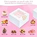 Homrelaxy 30pcs White Cookie Boxes with Window, 4x4x2.5 Inches Small Bakery Boxes with Stickers, for Mini Cake, Macaroon, Cupcakes, Treat Dessert, Candy, Donuts, Cookies, Strawberries, Chocolate