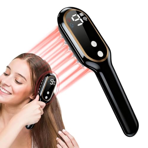 Apbier Laser Hair Growth Comb 650nm Red Light Therapy Hair Regrowth Device for Men & Women FDA-Cleared Hairs Loss Solution Cordless Head Spa for Fuller-Looking Hairs Black