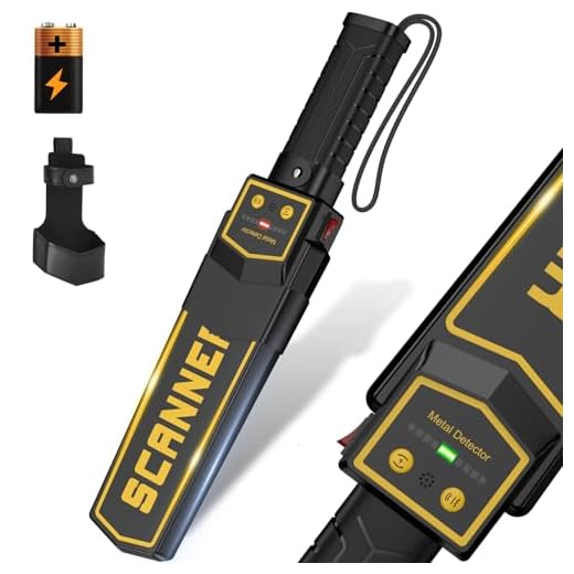 Handheld Metal Detector Wand Security Scanner,High Sensitivity Security Wand Metal Detector,Nail Finder,Metal Detector Wand for Woodworking Built-in 9v Battery Adjustable Sound Vibration Alerts