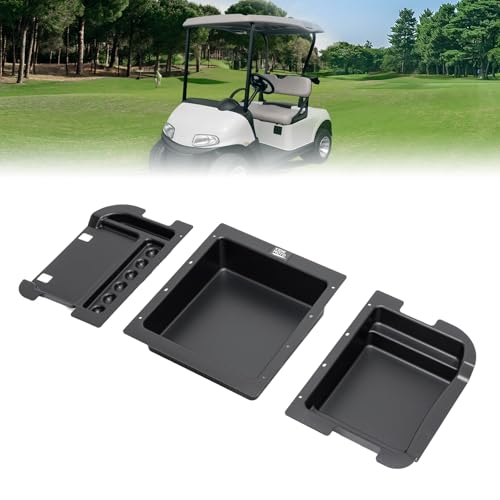 Kemimoto Upgraded Golf Cart Under Seat Storage Tray Compatible With Ez-Go Rxv Elite Golf Carts, Durable Abs Underseat Organizer, 110 Lbs Capacity, Black