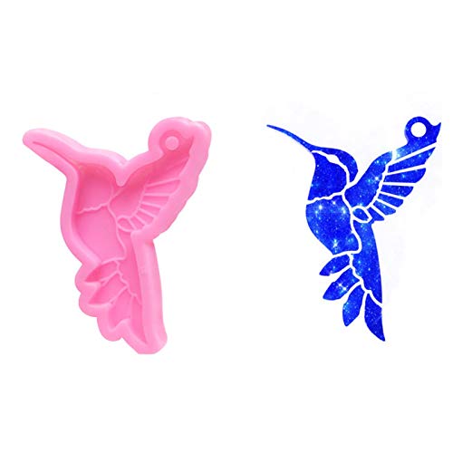 Moules en silicone - Style colibri - En résine - Pour bricolage - Rose - 76 x 59 x 9 mm Cover