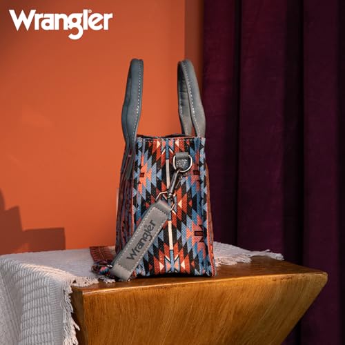 Image of Montana West x Wrangler Mini Tote Bag for Women Western Crossbody Purse Aztec Top Handle Handbags