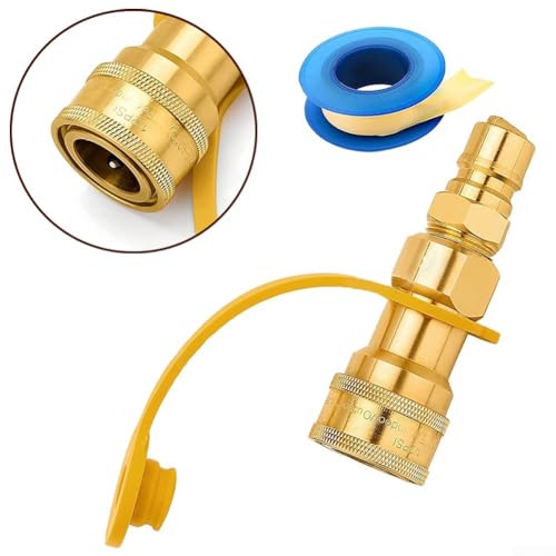 Pumixiy 1/2" Brass Quick Connect Fitting Kit for LP Gas and Low-Pressure Natural Gas Appliances – 100,000 BTU, Male Insert with Cap & Thread - Image 3