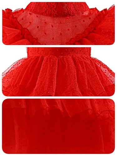 Disfraz Lydia Deetz fiesta navideña rojo gótico niña miniatura 5