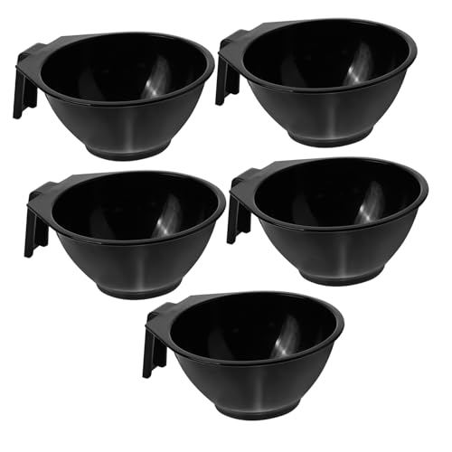 SOIMISS 5 piezas Cuencos para Tinte de Cabello Boles Profesionales de Plástico Resistente para Peluquería y Uso Casa para Pintar y Teñir con Facilidad Color Negro