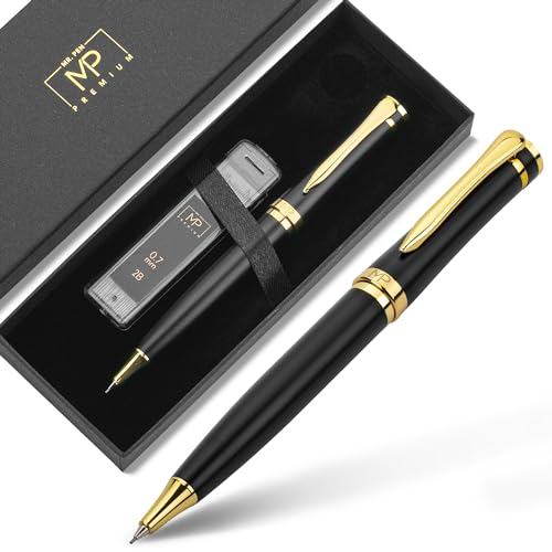 Mr. Pen Luxury Metal Mechanical Pencil, 0.7mm, Sketching & Drafting, Black, Fine Point