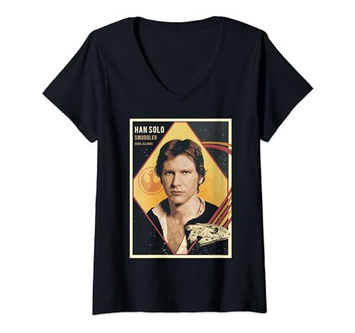 T-shirt Star Wars femme Han Solo coupe ajustée col V confortable et stylé