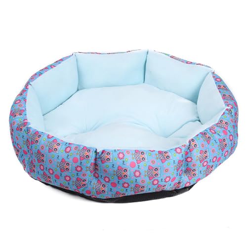 DOTBUY-SHOP Dog Bed Washable, Cat Bed Felt Donut Dog Bed, Pet Bed With Slip-Resistant Bottom, Orthopedic Dog Beds Gift for Small Dogs and Cats (L,Owl)