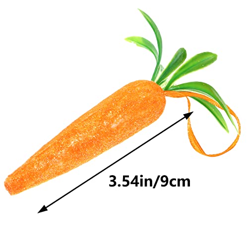Lind Kitchen 12Pcs 9Cm Artificial Vegetables Artificial Carrots Easter Carrot Hanging Ornaments Premium Foam Glitter Artificial Carrots For Easter Decoration #TOP5