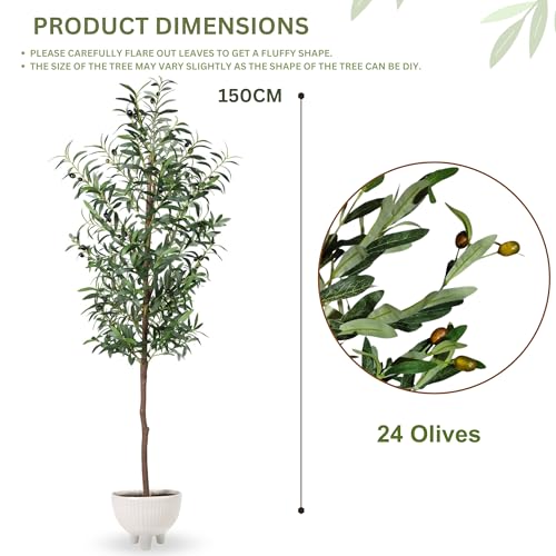 Image of Kayra Decor Artificial 5 Feet Olive Tree | Artificial Plants with Pot Big Size, Office, Villa, Indoor Decoration