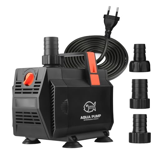 ITIY Pompe submersible pour bassin 60 W 3500L/H pompe pour fontaine d'eau pompe d'aquarium avec contrôle du débit pour aquarium, cascade, filtration, extérieur,...