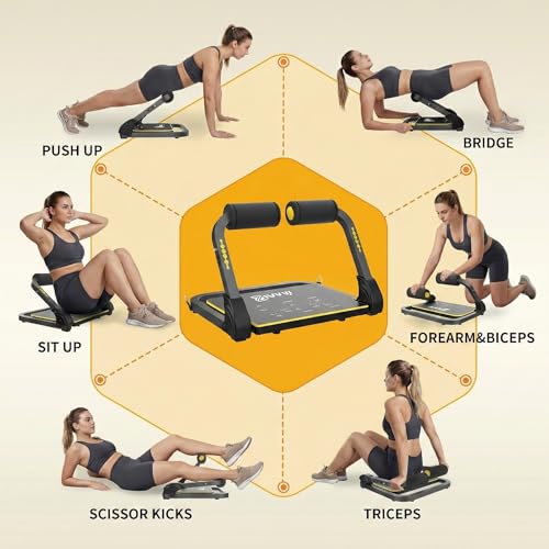 Image of ZIWWVY Ab Machine for Stomach Workout, Sit Up Exercise | 4-Speed Adjustable Ab Trainer Machine with Automatic Rebound, Home Gym Abdominal Exercise Equipment for All Ages