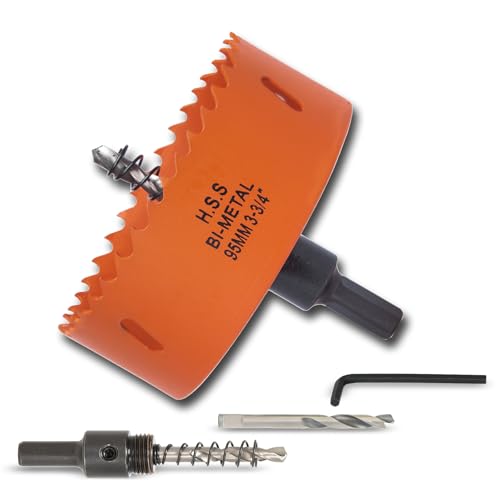 VIKITON 3-3/4 inch Hole Saw for Wood Metal Plastic & Drywall with Arbor