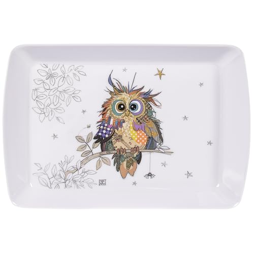 Lesser & Pavey Bug Art Otto Owl Tray For Serving Dishes | Serving Trays For Kitchen Accessories | Lovely Serving Platter For Serving Food & Tea Trays for Food Serving