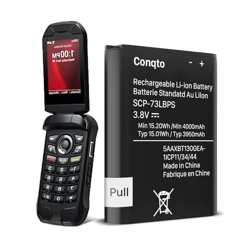 (4000mAh) Battery for SCP-73LBPS, Upgrade High Capacity 0 Cycle Battery Replacement for Kyocera DuraXV Extreme E4810 Verizon Flip Phone
