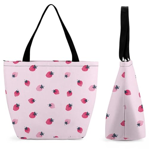 Sac à main fraise rose grand volume pour organiser vos affaires de voyage