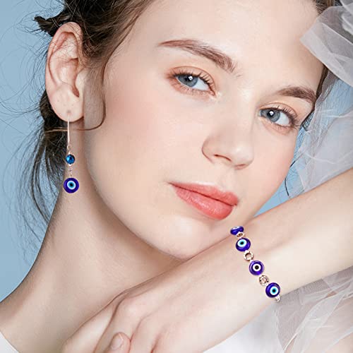 Nbeads 10Mm Evil Eye Beads Glass, Blue Evil Eye Beads Flat Evil Eye Beads Evil Eye Charms Glass Evil Eye Beads For Jewelry Making Bracelets Necklace Earrings, About 38Pcs #TOP5