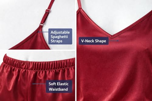 Image of Women's Satin Soft Top and Shorts Set Nightsuit for Womens