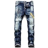 Verschlusstyp: Button Fly.Waist Type: Mid.Decoration: Fake Zippers.Pattern Type: Patchwork.Jeans Style: Straight.