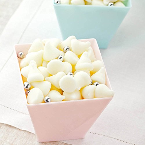 Image of Restaurantware 2 Ounce Appetizer Cups, 100 Square Mini Dessert Cups - Disposable, Recyclable, Powder Pink Plastic Square Plastic Cups, Mini, For Appetizers Or Desserts
