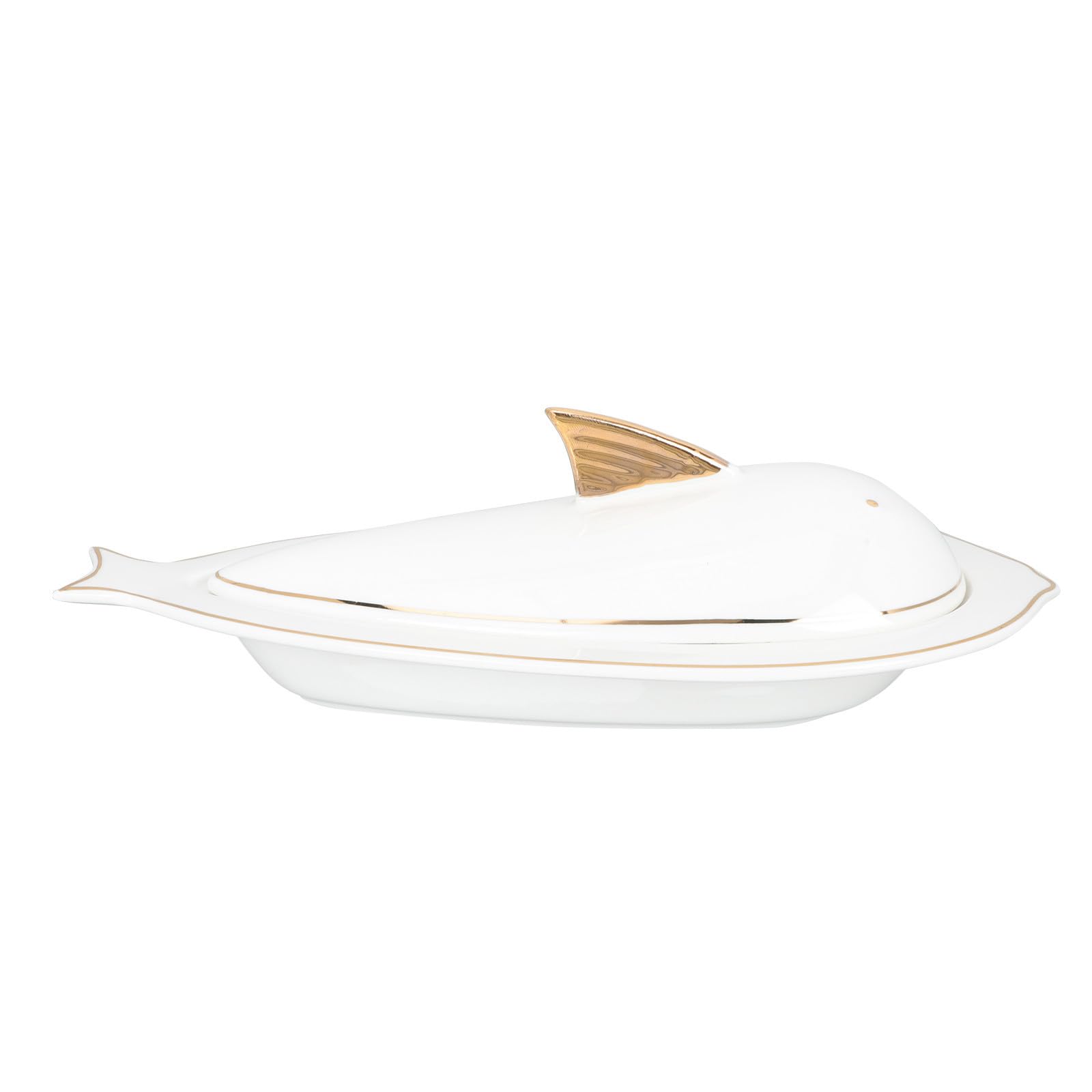 Plat à poisson céramique blanc résistant au chaud et au froid
