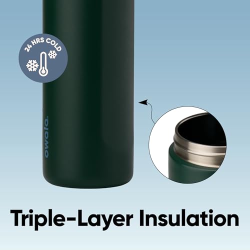 Image of Owala FreeSip Insulated Stainless Steel Water Bottle with Straw, BPA-Free Sports Water Bottle, Great for Travel, 24 Oz, Lost Signal