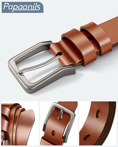 Image of Mens Dress Belt,Genuine Casual Leather Belts for Men 1.5 inch Width