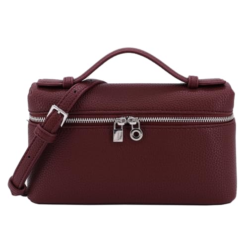 Crossbody Bag for Women Top-Handle Pouch Mini Bag Designer Shoulder Leather Handbag Trendy Purse (Burgundy) by RHEBER - Used condition - US$42.54