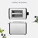 Toaster 2 Slice,Touchscreen Stainless Steel Digital Toaster with Countdown Timer,Extra Wide Slots,6 Toast Settings,Reheat,Defrost,Cancel Functions,Removable Crumb Tray 800W