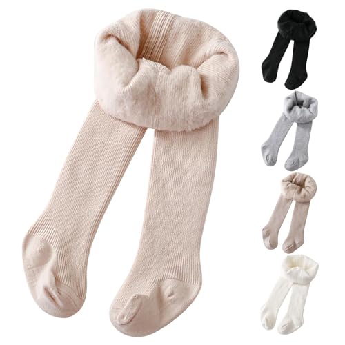 Toddler Baby Knit Tights Cable Footed Leggings Stockings Boys Girls Warm Fleece Pantyhose Thick Lined Soft Pants