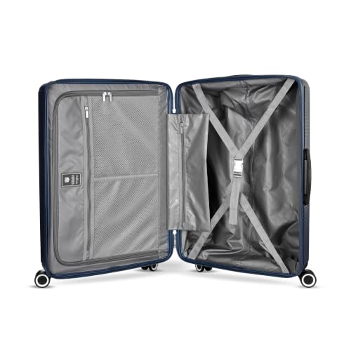 Image of Samsonite Trolley Bag Suitcase for Travel | STAREN 75 Cms Polycarbonate Hardsided Large Check-in Luggage Trolley Bag, Navy