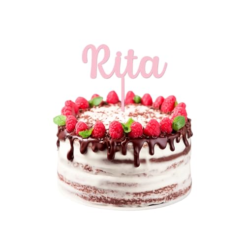 Qukimax® - Cake Topper Nombre Personalizado, Adorno para Tartas, Distintos Colores
