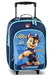 Ragusa-Trade Paw Patrol Chase Marshall Skye Kinder Trolley Kinderkoffer Weichgepäck Polyester 42 x 32 x 16/21 cm - verstellbare und fixierbare Teleskopstange, blau