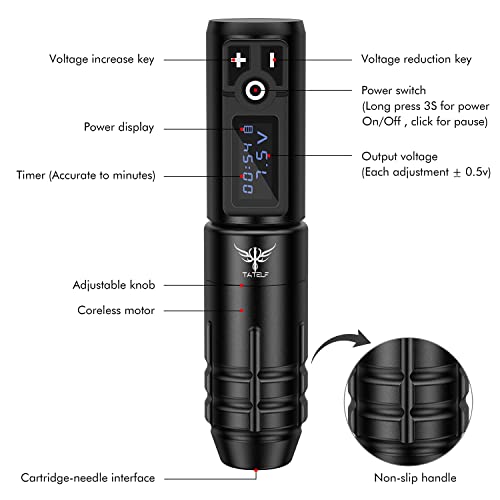 TATELF kit tatuaggi wireless con 20 aghi per