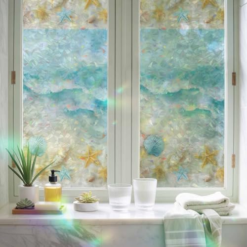 Película decorativa para ventana azul 17.7 x 78.7 pulgadas miniatura 3