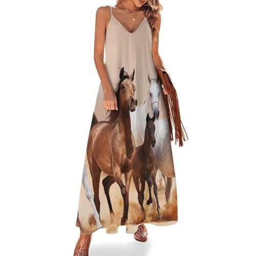 Robe longue d'été pour femme | Robe de plage décontractée maxi col V