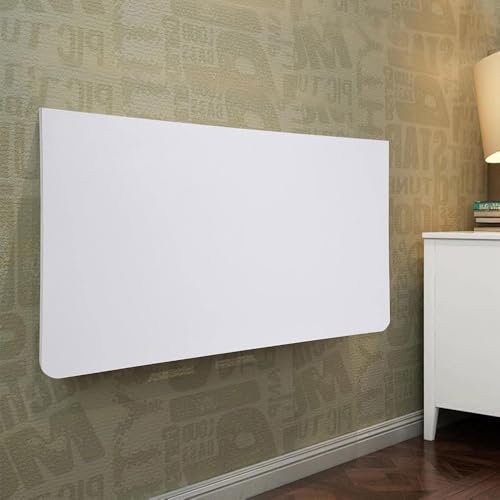 Table pliante murale blanche 90x40 bureau mural rabattable flottant - 6
