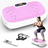 SAVEYOUR Vibrationsplatte für Zuhause - Rüttelplatte mit 120 Stufen & 5 Modi, mit Widerstandsbändern & Fernbedienung, für Fettverbrennung Muskelaufbau Figurformung ideal für Zuhause Home Gym