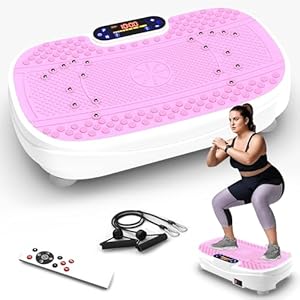 SAVEYOUR Vibrationsplatte für Zuhause - Rüttelplatte mit 120 Stufen & 5 Modi, mit Widerstandsbändern & Fernbedienung, für Fettverbrennung Muskelaufbau Figurformung ideal für Zuhause Home Gym