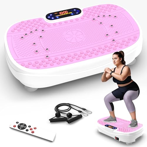 SAVEYOUR Vibrationsplatte für Zuhause - Rüttelplatte mit 120 Stufen & 5 Modi, mit Widerstandsbändern & Fernbedienung, für Fettverbrennung Muskelaufbau Figurformung ideal für Zuhause Home Gym SAVEYOUR Vibrationsplatte für Zuhause - Rüttelplatte mit 120 Stufen & 5 Modi, mit Widerstandsbändern & Fernbedienung, für Fettverbrennung Muskelaufbau Figurformung ideal für Zuhause Home Gym