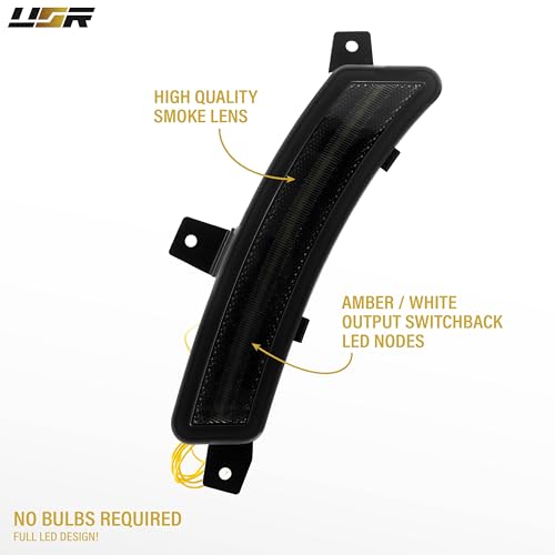 USR UNIQUE STYLE RACING 25-Up GMT-T1 SUV Side Marker Light – Front Parking Lamp (Left + Right) set- Compatible with 2025+ Chevy Suburban Tahoe Yukon Escalade (SMOKE LENS w/WHITE+AMBER SEQUENTIAL LED) by USR UNIQUE STYLE RACING - Used condition - Image 8