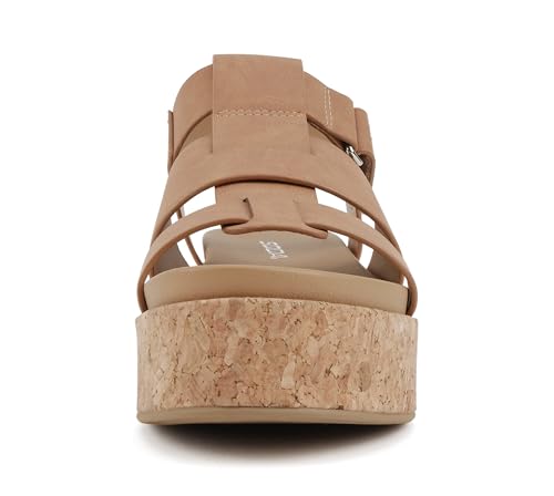 Image of Soda inchAmenda inch ~ Women Round Toe Fisherman Platform Low Heel Wedge Sandal with Adjustable Ankle Strap