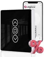 MOES 2.5D Smart Rolladenschalter,Zigbee Alexa Rolladensteuerung mit Prozentanpassung,Zeitschaltuhr,Rolladen Switch Unterputz Kompatibel mit Alexa und Google Home,Zigbee gateway erforderlich,Schwarz – Ansicht 1