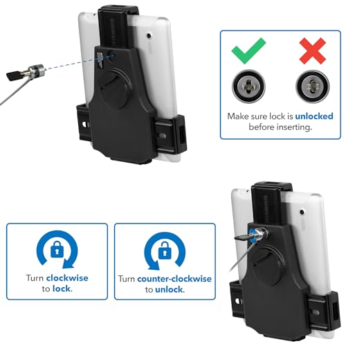 Image of Mount-It! Universal Tablet POS Kiosk Stand with Cable Lock & Wall Mount Bracket, Adjustable Clamp for 7.9 inch-11 inch Tablets (Fits 5.3 inch-7.8 inch W x 7.8 inch-10.6 inch L), Compatible with iPad, Galaxy Tab & Surface Go