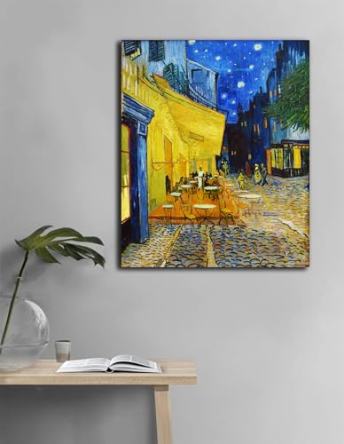 Image of Sikhash Vincent van Gogh Canvas Paintings | Cafe Terrace at Night Post-Impressionist Art | Famous Artist Collection for Home | 23x19 Inches Unframed