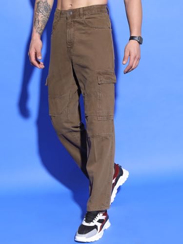 Image of Highlander Men's Regular Fit Cargo Pocket Jeans | Clean Look | Cotton Comfort | Utility Style