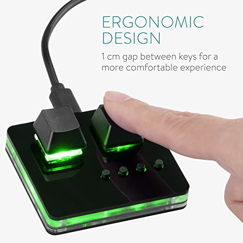 Kwmobile 2 Key Macro Keyboard - Mini Programmable 2 Key 4 Button 1-Handed Keypad Macro Pad For Gaming Compatible With Macos And Windows - Black #TOP2