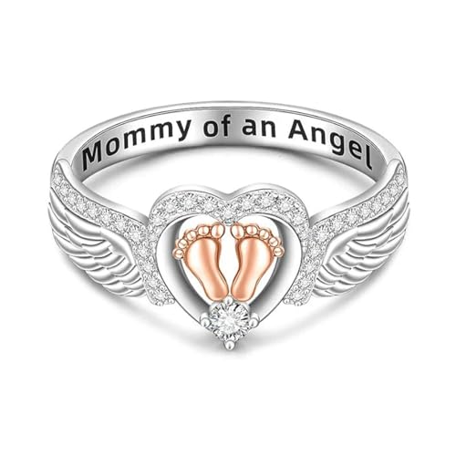 Angel-Wing-Design-Promise-Ring-Personalized-Mothers-Ring-Heart-Footprint-Miscarriage-Gifts-Memorial-Rings-Jewelry