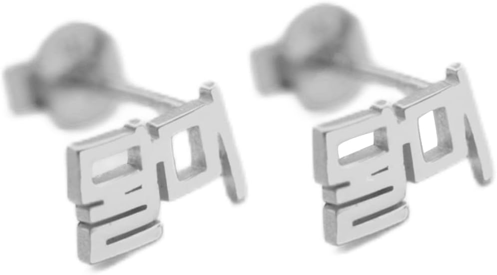 925 Sterling Silver Personalized Korean Name Stud Earrings for Women Custom Ear Jewelry Accessories